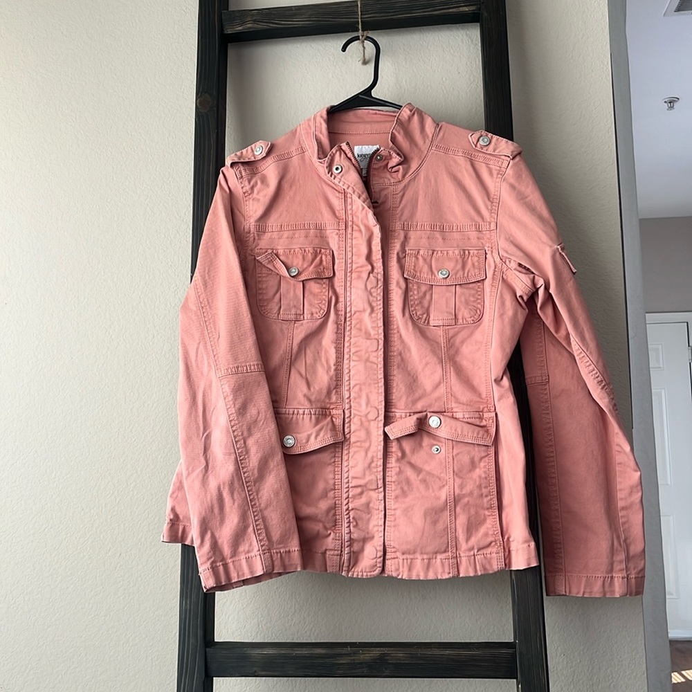 Kensie pinks bomber cargo jacket
